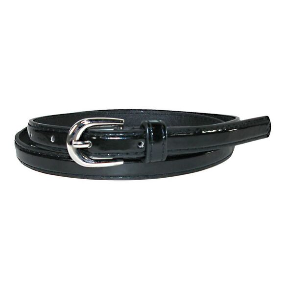 CTM Accessories - CTM Women's 1/2 Inch Skinny Dress Belt Patent Faux Leather